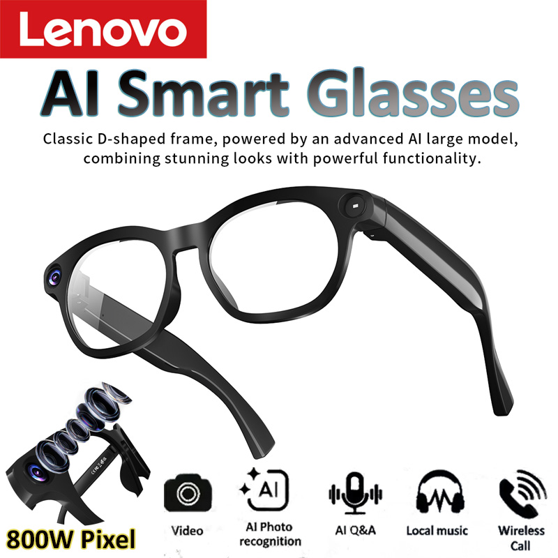 Smart Home Ai - Lenovo KI-Smart-Brille 800W Pixel Anti-Blaulicht HD-Kamera