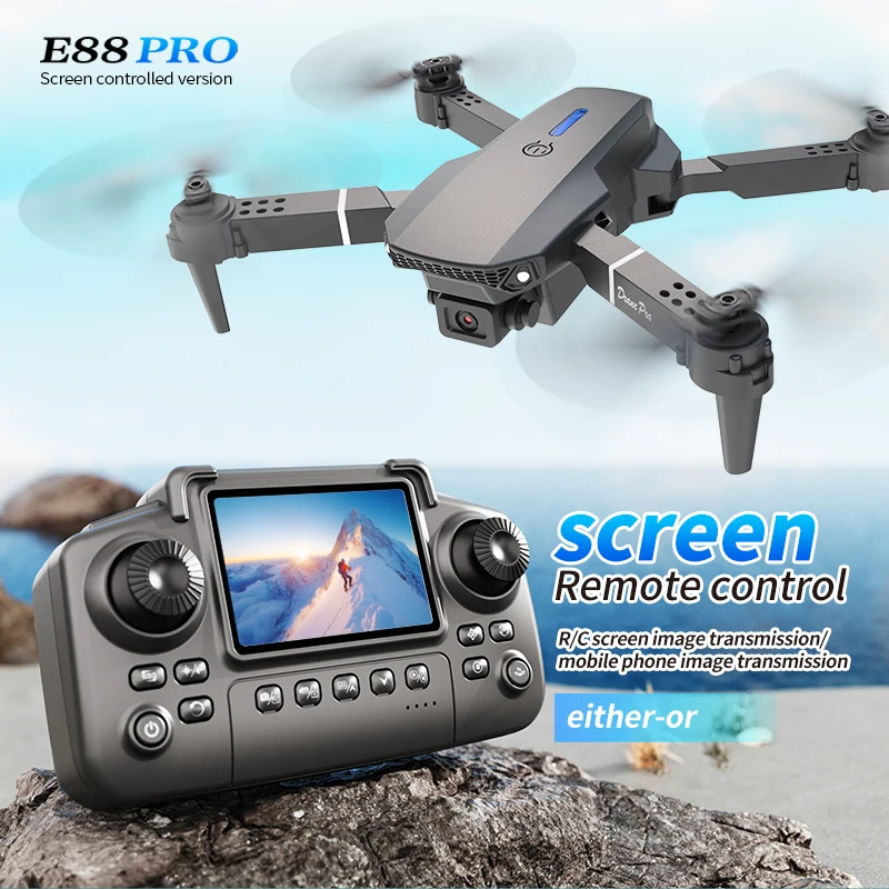 Smart Home Camera - Professionelle E88 PRO Drohne mit Bildschirm