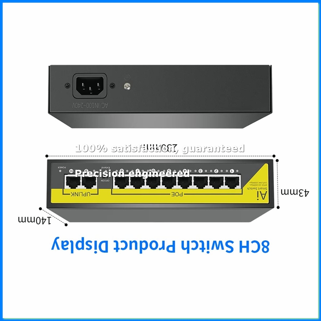 Security Ip Camera - 48V 8 Ports POE Switch Ethernet