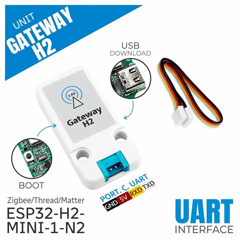 Smart Home Zigbee Gateway - Unit Gateway H2 ESP32-H2 Thread/Zigbee Gateway