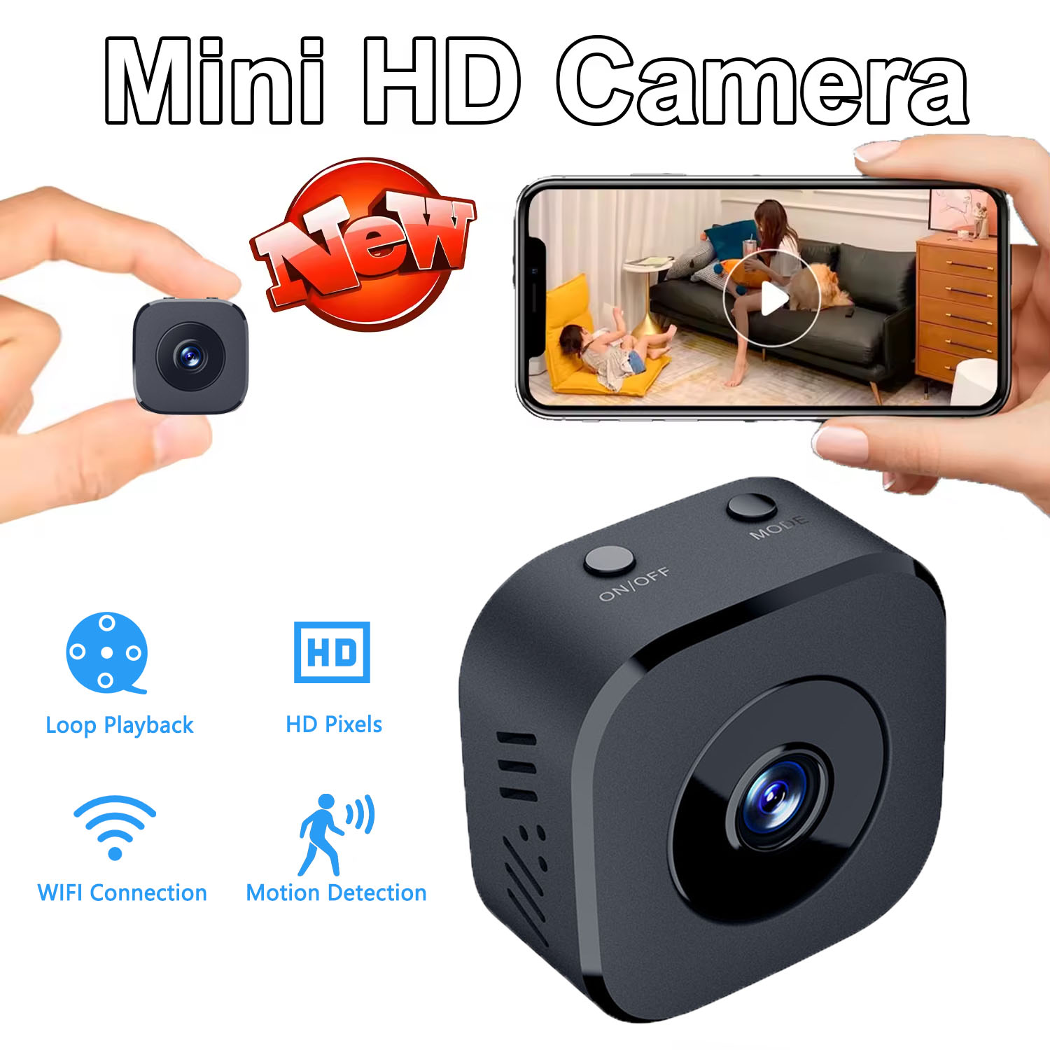 Smart Home Cctv - Überwachungskamera 4K Mini Vollfarbe Nachtsicht High