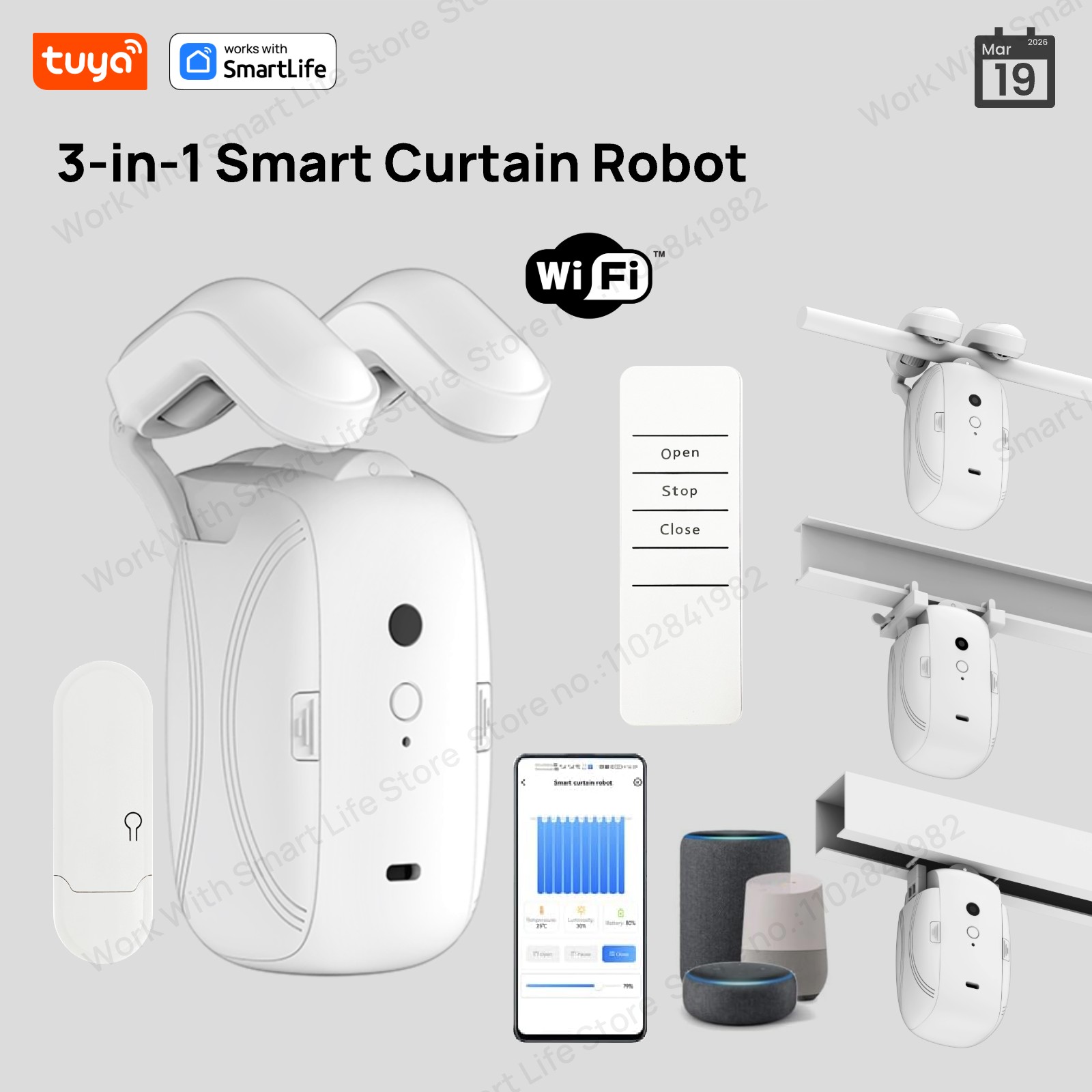 Smart Home Blinds - 1/2 Stück Tuya Smart WiFi Vorhangroboter