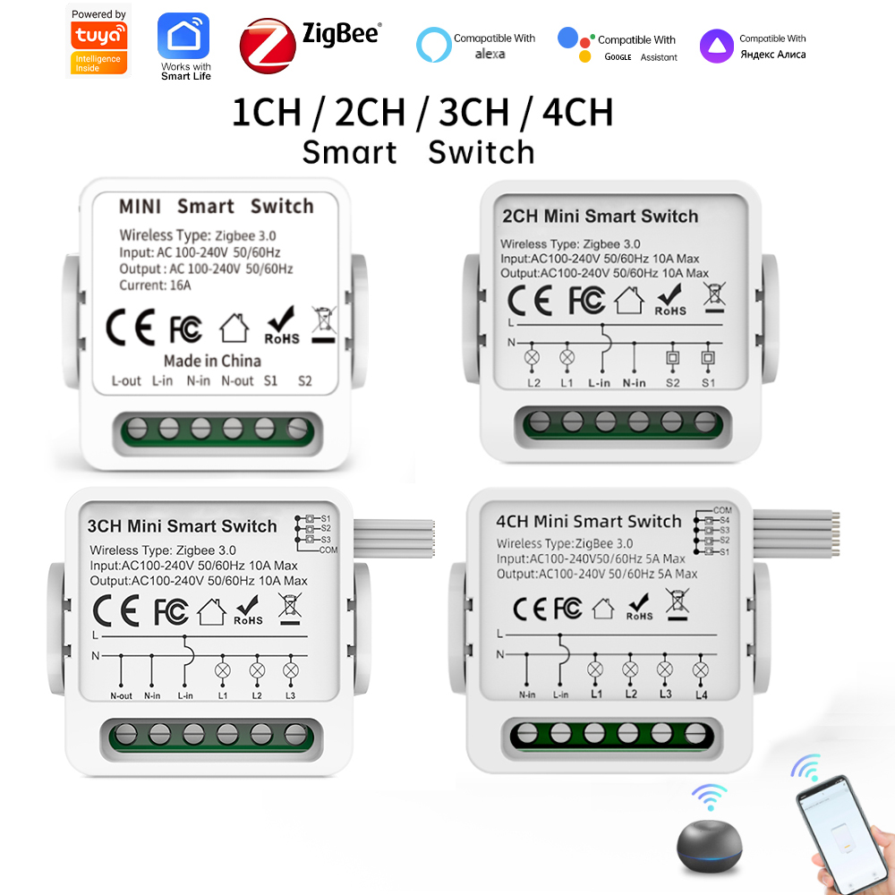 Smart Home Life - Tuya Zigbee 3.0 Smart-Schalter 1/2/3/4-Wege Mini