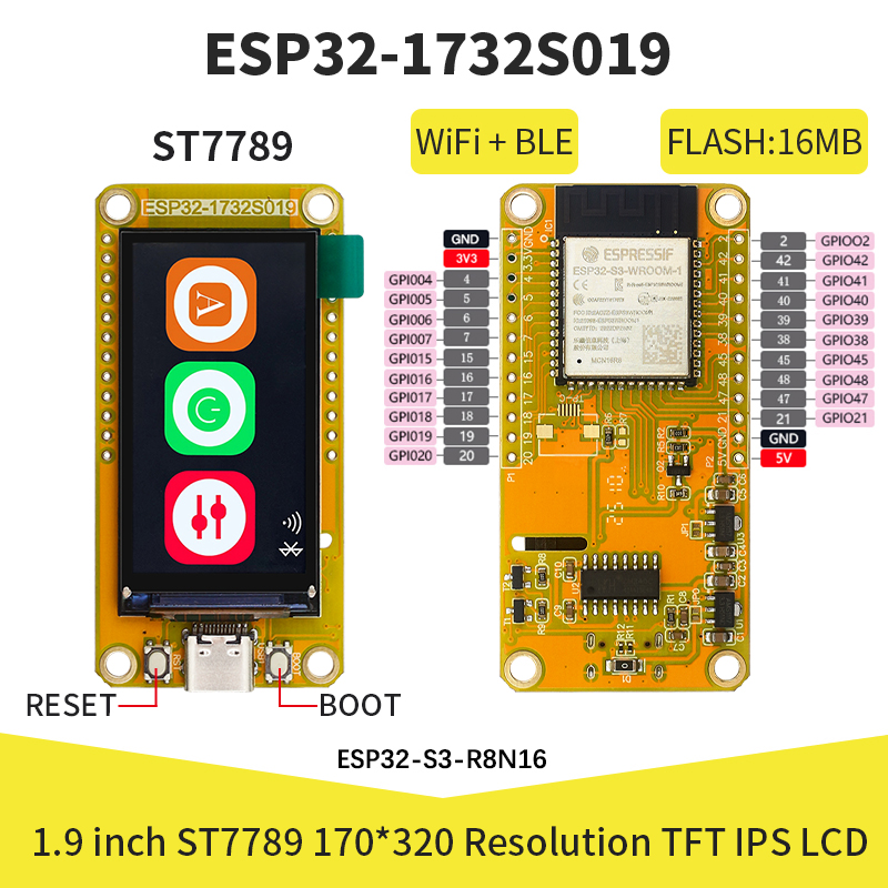 Smart Home Arduino - ESP32-S3 1,9 Zoll IPS LCD 170*320