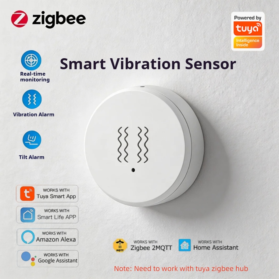 Smart Home Notifications - Tuya Zigbee Smart Vibrationssensor Echtzeit-Bewegungs- und