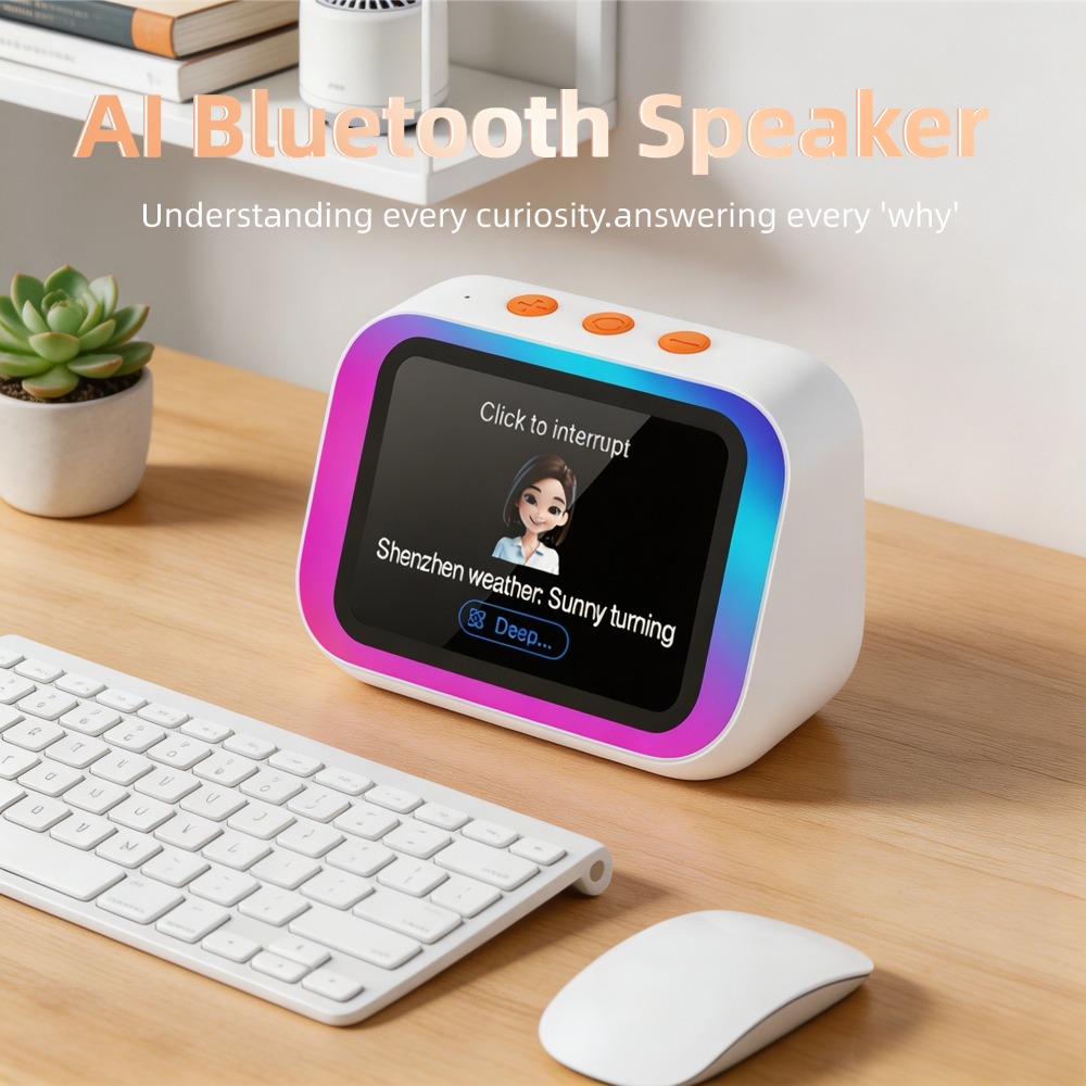 Smart Home Ai - KI-Bluetooth-Lautsprecher 5.4 mit KI-Sprachassistent, HD-Touchscreen-Display, elektronischem
