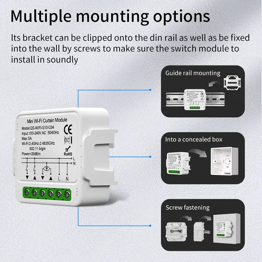 Smart Home Blinds - Tuya Smart ZigBee/WiFi Vorhangschalter-Modul für Rollos