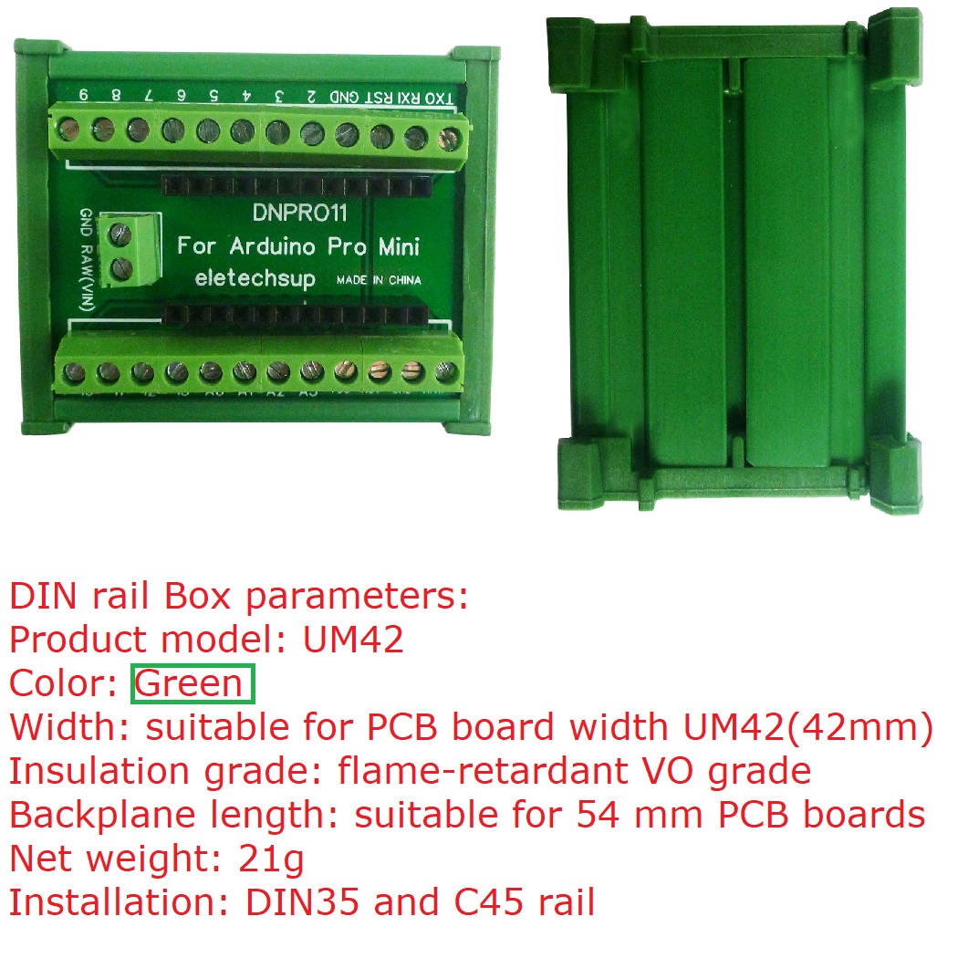 Smart Home Arduino - DIN-Schienen-Montage-Klemmenblock-Adaptermodul für Arduino Pro Mini Board