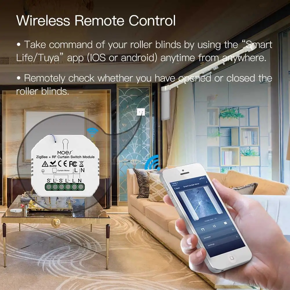 MOES ZigBee Smart RF433 Vorhan – Smart Home Moes Bewertung und Preis
