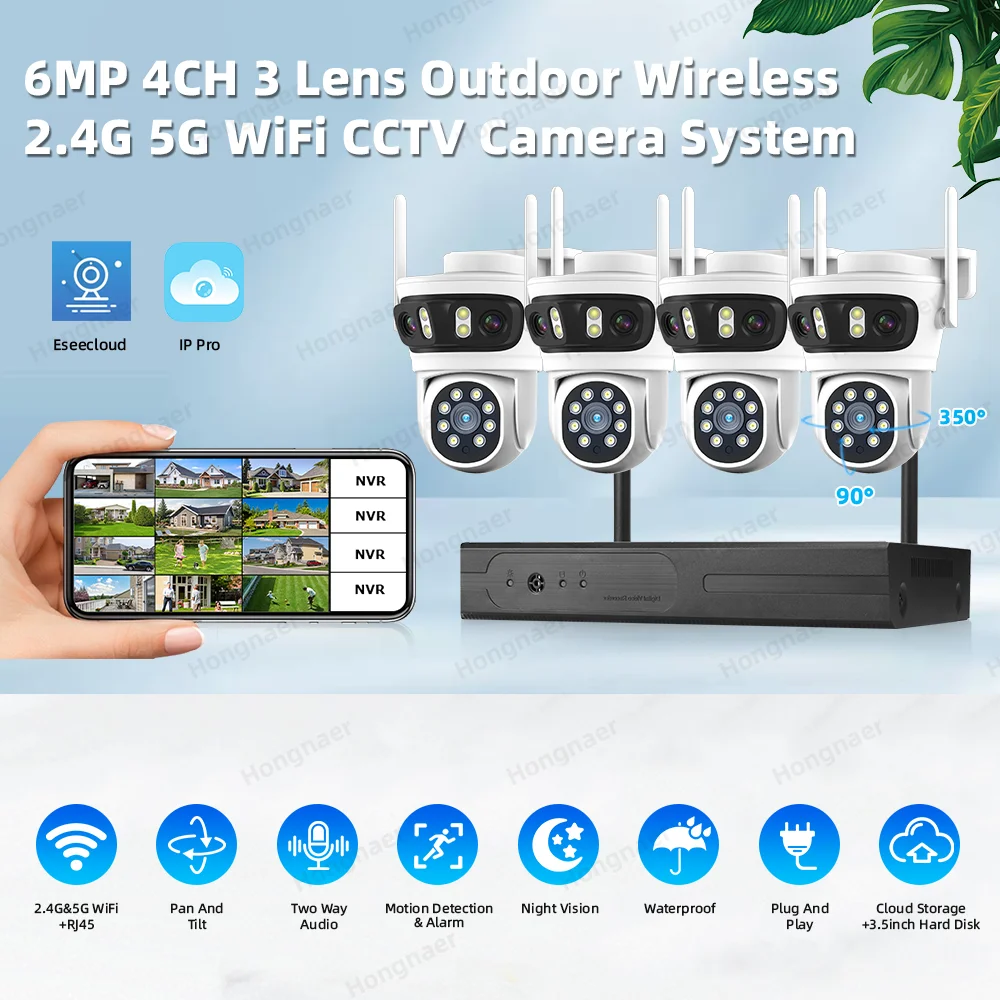 2026 Hongnaer 6MP 4CH 3-Linsen – Security Ip Camera Bewertung und Preis