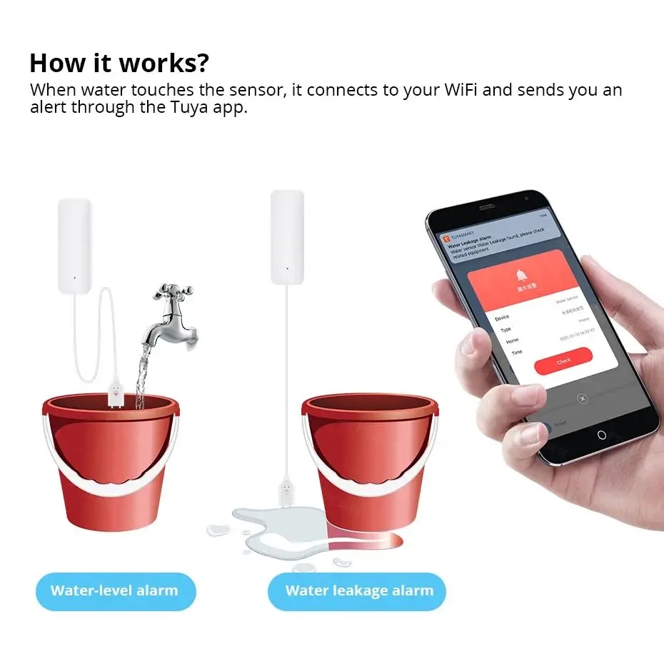 Tuya WiFi Smart Wasser Leck Se – Wifi Water Leak Detector Bewertung und Preis