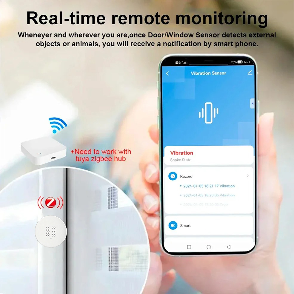 Tuya Zigbee Smart Vibrationsse – Smart Home Notifications Bewertung und Preis